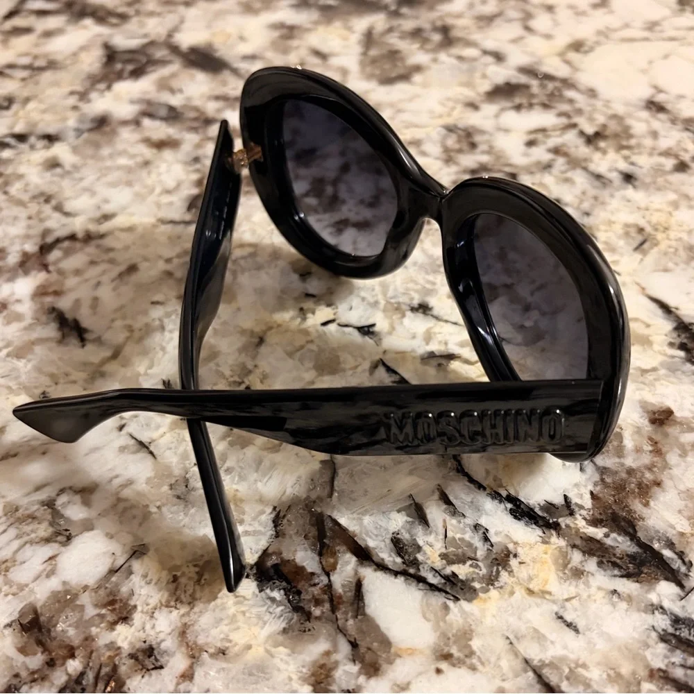 MOSCHINO Black Oversized Cat Eye Sunglasses
